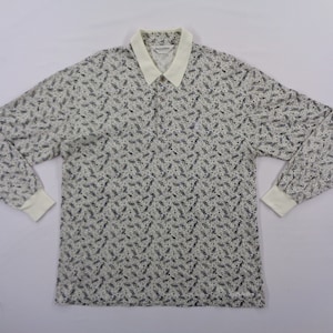 Black And White Shirt Vintage Black And White Sportwear Over Print Polo Shirt Size L