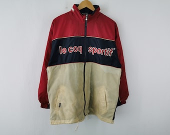 Le Coq Sportif Jacket Distressed Vintage Le Coq Sportif Color Block Windbreaker Jacket Size M