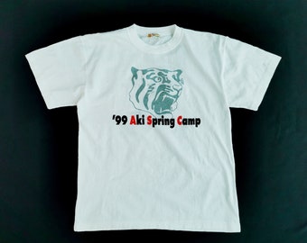 Camiseta Hanshin Tigers Vintage 90s Tigers Aki Spring Camp 99' Made In Japan Camiseta Talla M/L