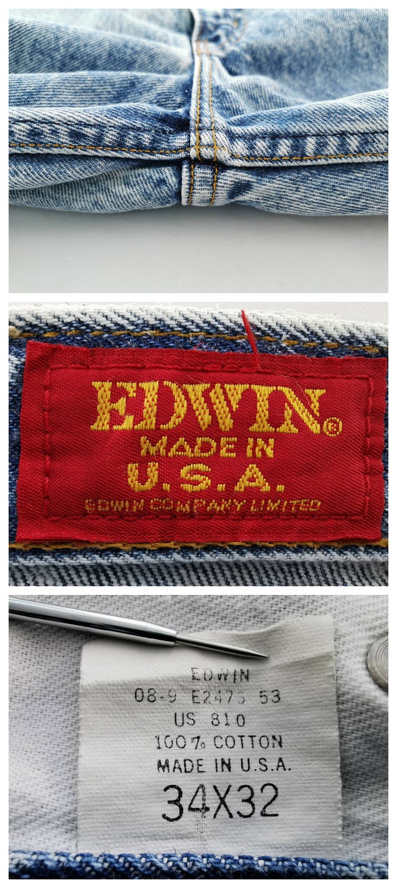 Edwin Jeans Distressed Vintage Size 34 Edwin Made in USA Denim