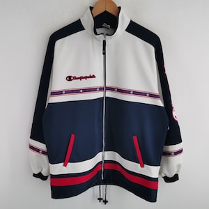 Champion Jacket Vintage 90s Champion Tracktop Color Block Jacket Size L
