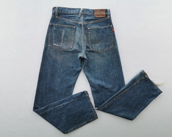 GL Heart By Big John Jeans Vintage desgastados Talla 30 GL Heart 100ZX By Big John Jeans de mezclilla con orillo Talla 30/31x32