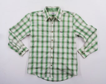 Fila Shirt Vintage Fila Checkered Button Up Shirt Size L