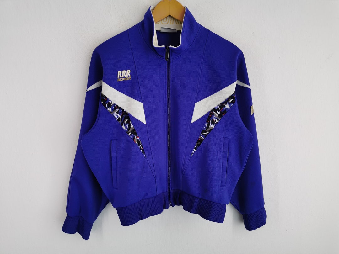asics 90s ナイロンセットアップ L ブラック RRR RECORDER 美品】90s asics RECORDER トラックジャケット ジャージ 黒