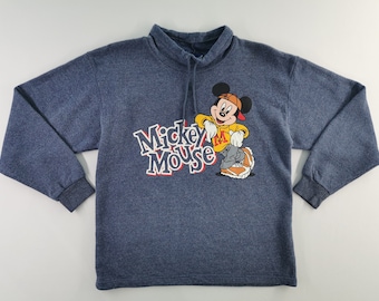 Mickey Mouse Sweatshirt Vintage 90's Disney Mickey Mouse Made In Japan Big Logo Pullover Sweatshirt Size M