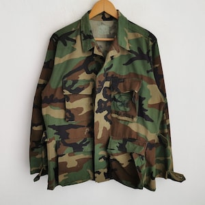 Army Distressed Jacket Vintage Korean Army Military Camo Jacket Size M