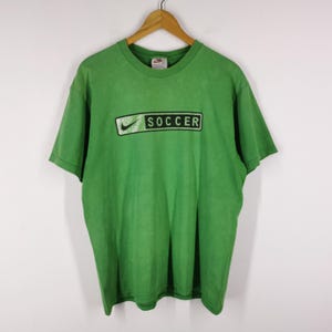 Nike Shirt Distressed Vintage Nike Soccer Logo T Shirt Made In USA Size M
