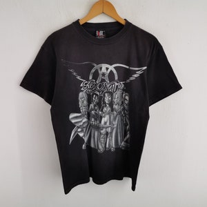 AeroSmith Distressed Shirt Vintage 90er Jahre Band T-Shirt Made In USA Größe M