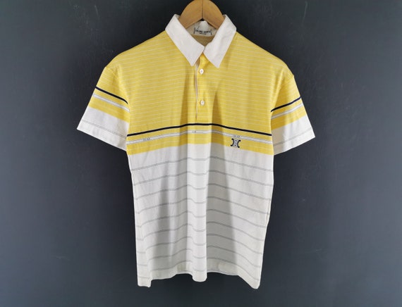 【Celine】90s Italy patterned polo shirt Vintage Celine Homme Polo Shirt Grey Made in Italy - Etsy