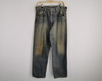 90s LEVI’S 504 selvedge wide jeans W31 Vintage Levis 504 Jeans: Blue Denim, Straight Leg, W31/32 L32 - Etsy