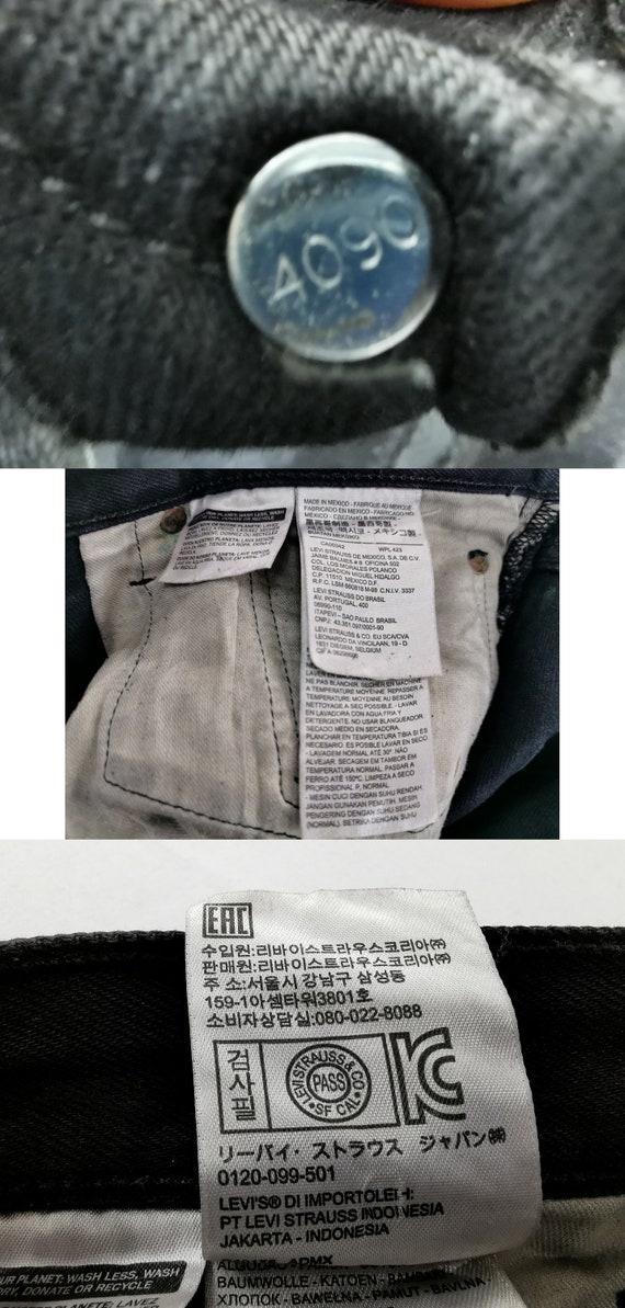 Levis 501 Jeans Distressed Vintage Levis 501 Blac… - image 8