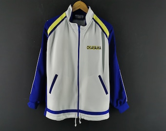 Chaqueta deportiva de entrenamiento con cremallera Victory Jacket Okoyama vintage de los años 90, talla L