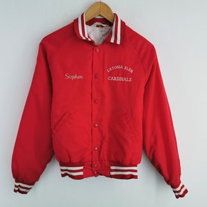 Cardinals Jacket Vintage 80's Cardinals Nylon Varsity Jacket Made in USA Size S