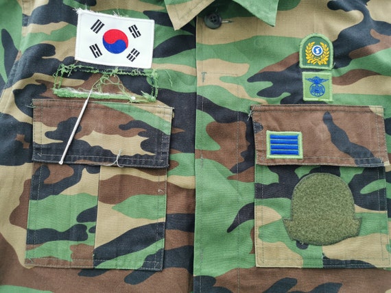 Army Jacket Vintage Korean Army Military Camoufla… - image 7