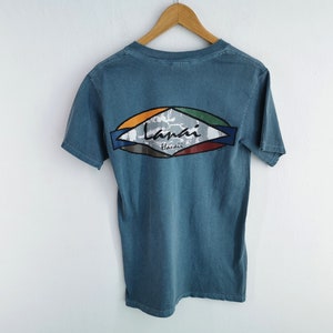 Maglietta Lanai Hawaii, vintage, anni '90, con logo Lanai Hawaii, taglia S
