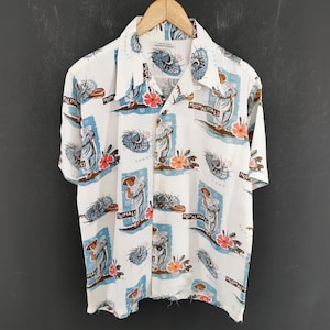 Land Of Aloha Distressed Shirt Vintage 90s Land Of Aloha Floral Hawaiian Buttonshirt Size M