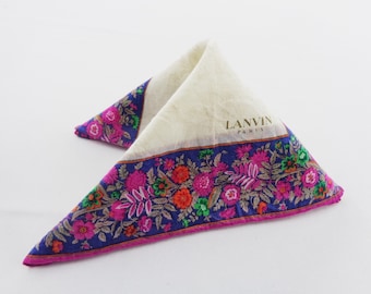 Lanvin Handkerchief Vintage Lanvin Hanky Handkerchief Lanvin Pocket Square Scarf