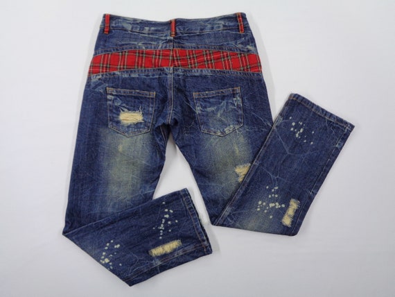 Patchwork Jeans Vintage Distressed Patchwork Jeans