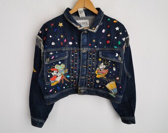 Biscote Jacket vintage Biscote Mickey Mouse Denim Jacket Made In USA Taille M