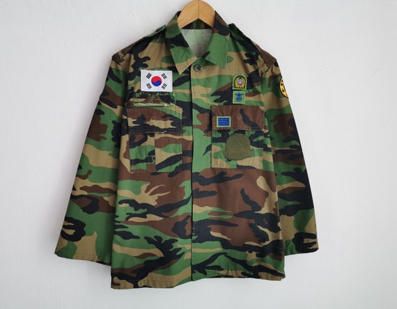 Army Jacket Vintage Korean Army Military Camoufla… - image 2