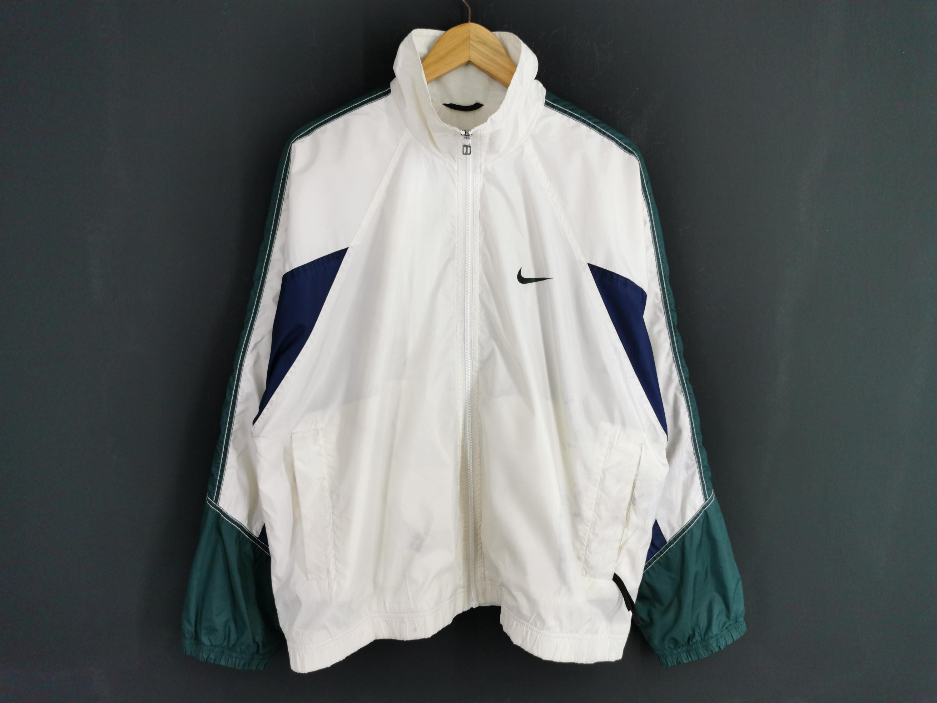 Nike Jacket Distressed Vintage 90's Nike Colour Block Windbreaker