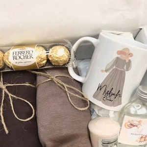 Luxury persnolised mug hijab hamper box Islamic gift revert modest soft jersey engagement wedding wife nikah mother of the bride/ groom image 7