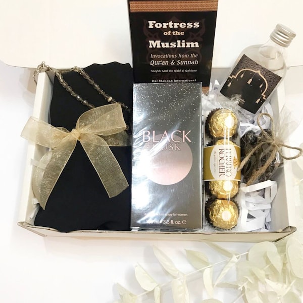 Lusso Hijab Hamper Regalo islamico Ripristina Modesto Madre Figlia Moglie Sorella Hijabi Zam Zam umrah regalo di nozze, regalo hajj Nikah