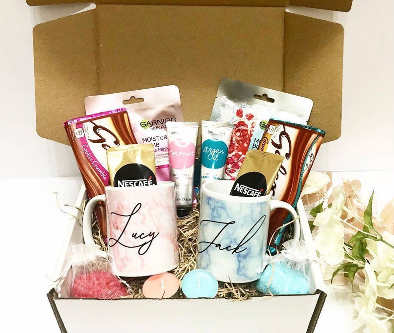 His and Hers Mega Personalised Mug Hamper Couples Spa New Etsy UK