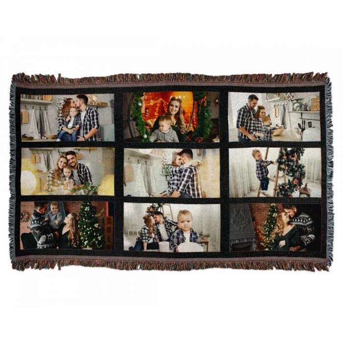 Sublimation Throw Blanket 9-Photo Panel WOVEN