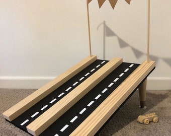 Mini Wooden Race Car Track | 18" / Wooden Race Ramp / Montessori Play / Kids Toy / Birthday Gift / Creative / Christmas / Classroom