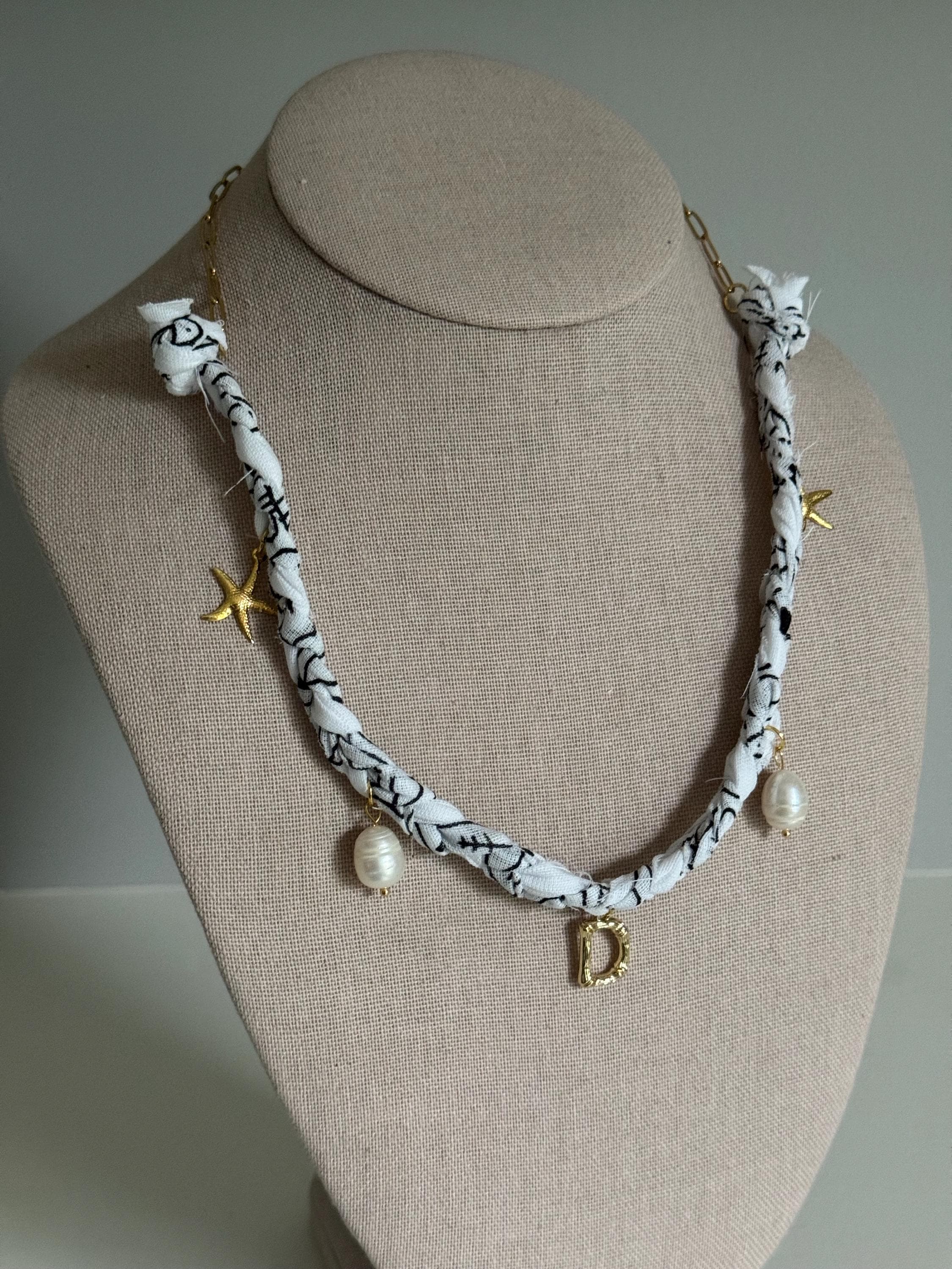 Coastal Cowgirl Braided Bandana Necklace with Pendants | Beachy Boho Chic Jewelry