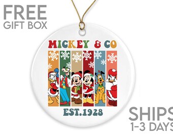 Mikey & Co Est 1928, Disney Christmas Ornament, 2023 Disney Christmas Family Keepsake Ornament, Mickey and Friends 1928