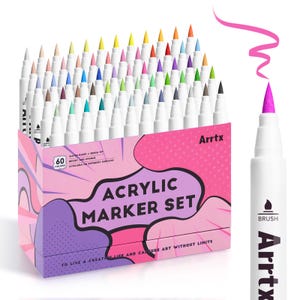 Arrtx Paint Pens 60 Anime Colors Marqueur acrylique pointe pinceau 60B