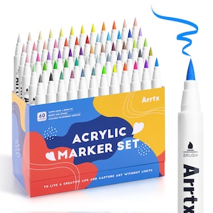 Arrtx-verfpennen 60 normale kleuren acrylstift penseelpunt 60 A
