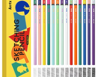 Arrtx Drawing Pencils 14 Pack (4H - 8B)