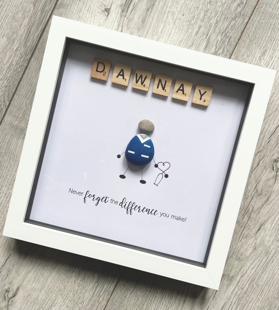 Nurse gift, Personalised pebble nurse frame, midwife gift, gift for nurse, thank you gift, personalised gift, pebble art, doctor gift