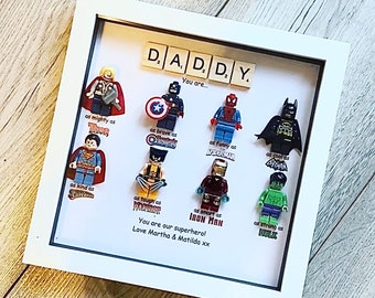 Marco de superhéroe, regalo de Marvel, regalos personalizados para papá, regalo para él, regalo para papá, regalo para abuelo, cumpleaños de papá, Día del Padre
