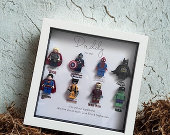 Marco de superhéroe, regalo de Marvel, regalos personalizados para papá, regalo para él, regalo para papá, regalo para abuelo, cumpleaños de papá, Día del Padre