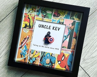 Marco de superhéroe, regalo inspirado en Marvel, regalo para papá, regalo para abuelo, cumpleaños de papá, regalo del Día del Padre, regalo para tío, regalo para él