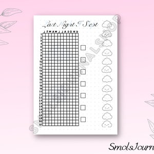 La nuit dernière, j&#39;ai dormi Tracker Journal Spread | Suivi du sommeil | Page de journal pré-faite