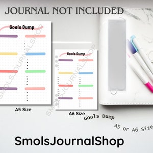 Goals Dump Journal Spread | Page de journal préfabriquée