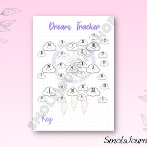 Propagation mensuelle du journal Dream Tracker | Page de journal pré-faite