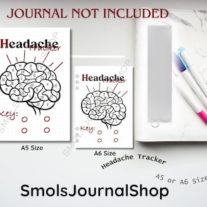 Journal mensuel de suivi des maux de tête | Page de journal préfabriquée