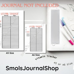 Journal quotidien Vitamin Tracker à tartiner | Page de journal préfabriquée