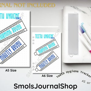Teeth Hygiene Tracker Journal Spread | Pre made Journal Page
