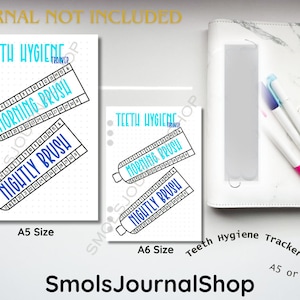 Teeth Hygiene Tracker Journal Spread | Pre made Journal Page