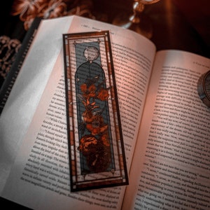 Persephone Faux Stained Glass Bookmark | Pomegranate Victorian Vintage Window | Dark Gothic Design Suncatcher