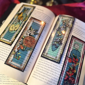 Fruits Faux Stained Glass Bookmark | Fruit Garden Transparent Bookmark Set  | Gifts for Book Lovers, Gardeners & Plant Lovers