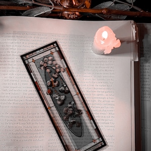 Blueberry Faux Stained Glass Bookmark | Fruit Victorian Vintage Window | Dark Gothic Design