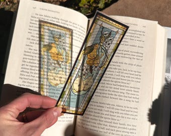 Pears Faux Stained Glass Bookmark | Fruit Victorian Vintage Window | Dark Gothic Design